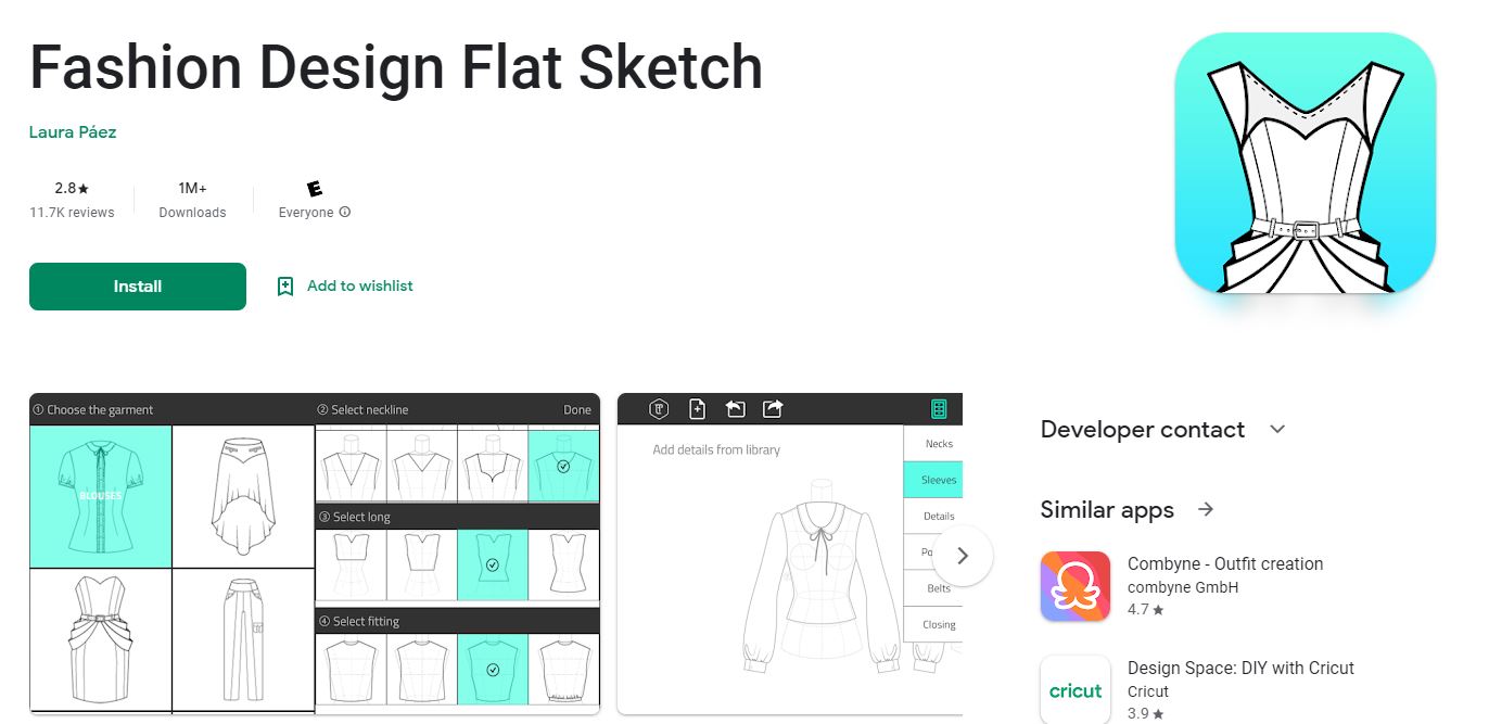 اپلیکیشن Fashion Design Flat Sketch